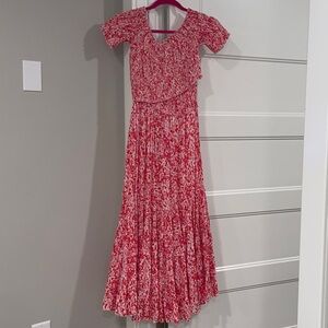 Poupette St. Barth, Red Floral Maxi Dress, Size XS
